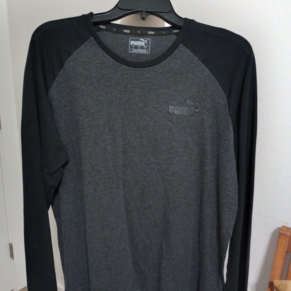 Black/Gray Puma L/S Tee Size L - Picture 1 of 4